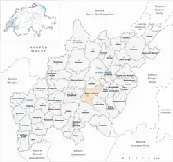 Kaart van de voormalige gemeente