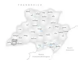 Kaart van de voormalige gemeente