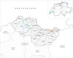 Kaart van de voormalige gemeente