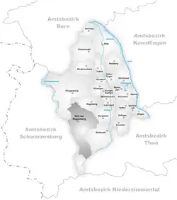 Kaart van de voormalige gemeente