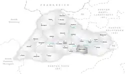 Kaart van de voormalige gemeente