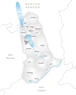 Kaart van de voormalige gemeente