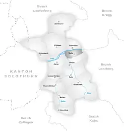 Kaart van de voormalige gemeente