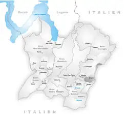 Kaart van de voormalige gemeente