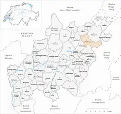 Kaart van de voormalige gemeente