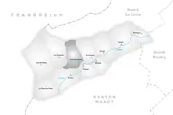 Kaart van de voormalige gemeente