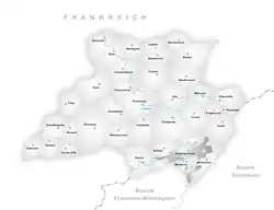 Kaart van de voormalige gemeente