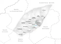 Kaart van de voormalige gemeente