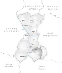 Kaart van de voormalige gemeente