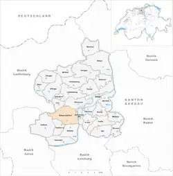 Kaart van de voormalige gemeente