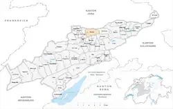 Kaart van de voormalige gemeente