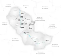 Kaart van de voormalige gemeente