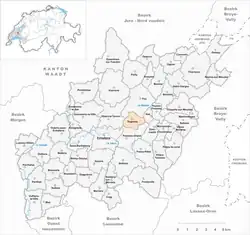 Kaart van de voormalige gemeente