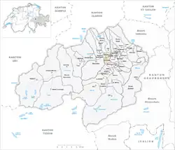 Kaart van de voormalige gemeente