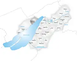 Kaart van de voormalige gemeente