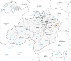 Kaart van de voormalige gemeente