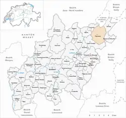 Kaart van de voormalige gemeente