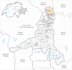 Kaart van de voormalige gemeente