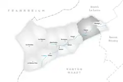 Kaart van de voormalige gemeente