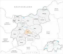 Kaart van de voormalige gemeente