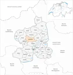 Kaart van de voormalige gemeente