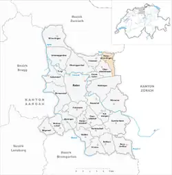 Kaart van de voormalige gemeente