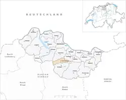 Kaart van de voormalige gemeente