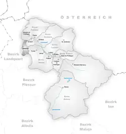 Kaart van de voormalige gemeente