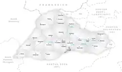 Kaart van de voormalige gemeente