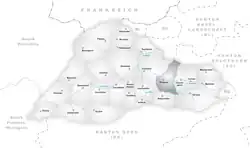 Kaart van de voormalige gemeente