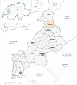 Kaart van de voormalige gemeente