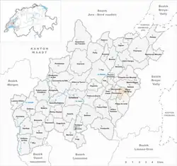 Kaart van de voormalige gemeente