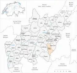 Kaart van de voormalige gemeente