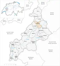 Kaart van de voormalige gemeente