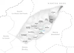 Kaart van de voormalige gemeente