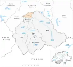 Kaart van de voormalige gemeente