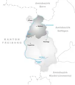 Kaart van de voormalige gemeente