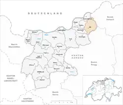 Kaart van de voormalige gemeente