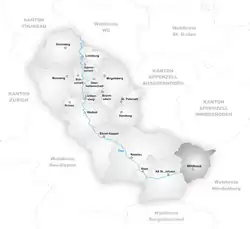 Kaart van de voormalige gemeente