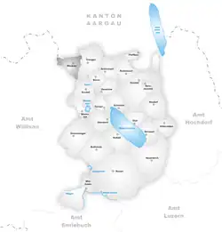 Kaart van de voormalige gemeente