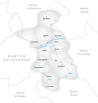 Kaart van Aarau