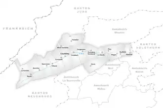 Kaart van Courtelary