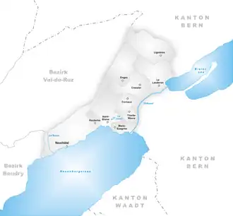 Kaart van Neuchâtel