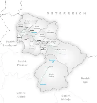 Kaart van Prättigau/Davos