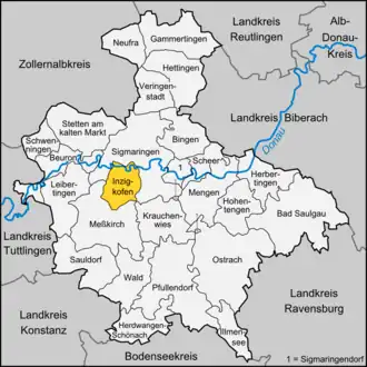 Kaart van Inzigkofen