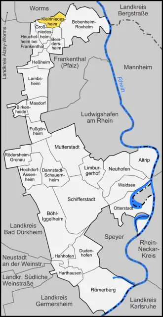 Kaart van Kleinniedesheim