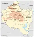 Kaart van Lüdenscheid met de stadsdistricten