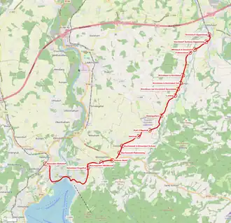 Netwerkkaart van de Traunsee Tram