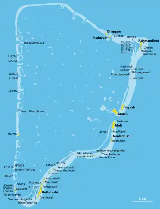 Kaart van Meemu-atol