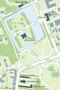 Kaart met de situering van Schloss Ahrensburg